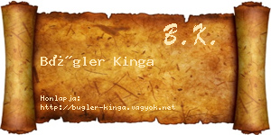 Bügler Kinga névjegykártya