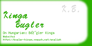 kinga bugler business card